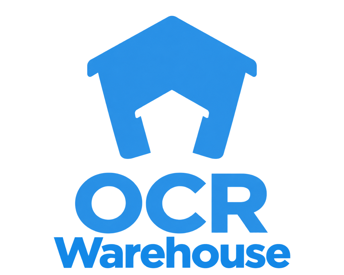 OcrWarehouse — naslovni grafički prikaz aplikacije s logotipom u plavom tonu na tamnoj podlozi